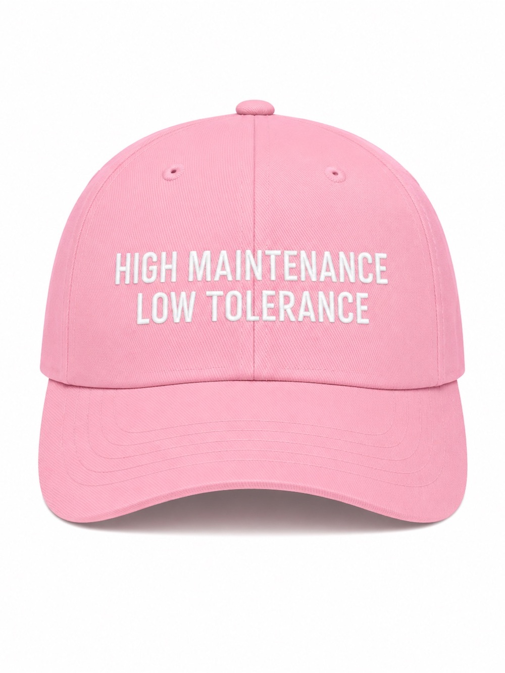 🌸 High Maintenance Low Tolerance Hat Pink Embroidered Baseball Cap Cute Trendy